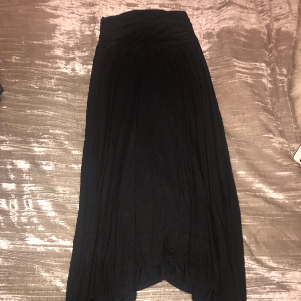 Long Black Jersey Maxi Skirt